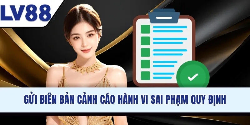 Gửi biên bản cảnh cáo hành vi sai phạm quy định